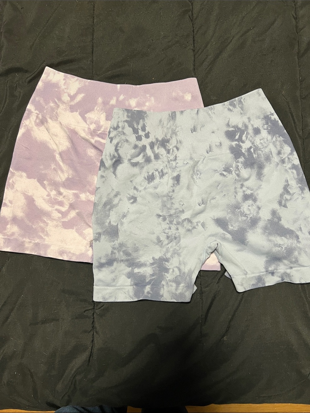 Tie-Dye High-Rise Women’s Bike Shorts - Pastel Lavender & Light Blue
